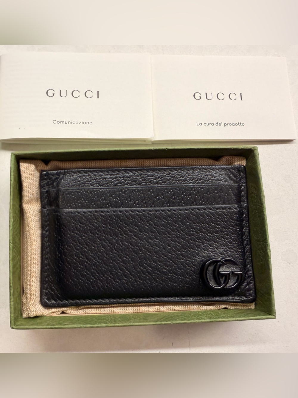 Gucci GG Marmont Double Black Leather Card Holder with Original Box & Dust Bag - Picture 3 of 7